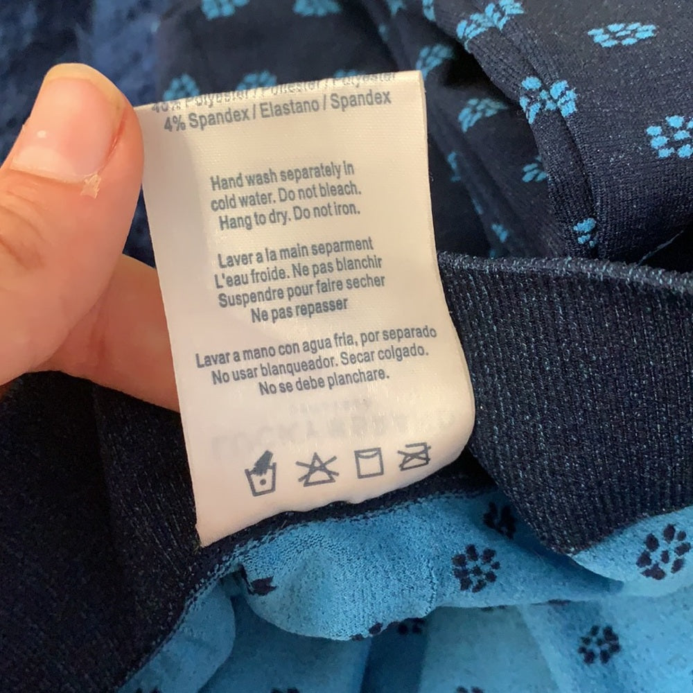 Lucky Brand soft fun floral blue leggings sizeS