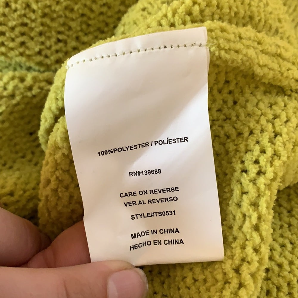 Taylor&Sage Bright Loose Knit Green Sweater szM