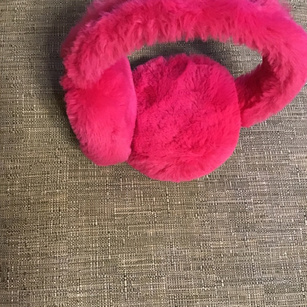 Pink Earmuffs fuzzy with sequins one size