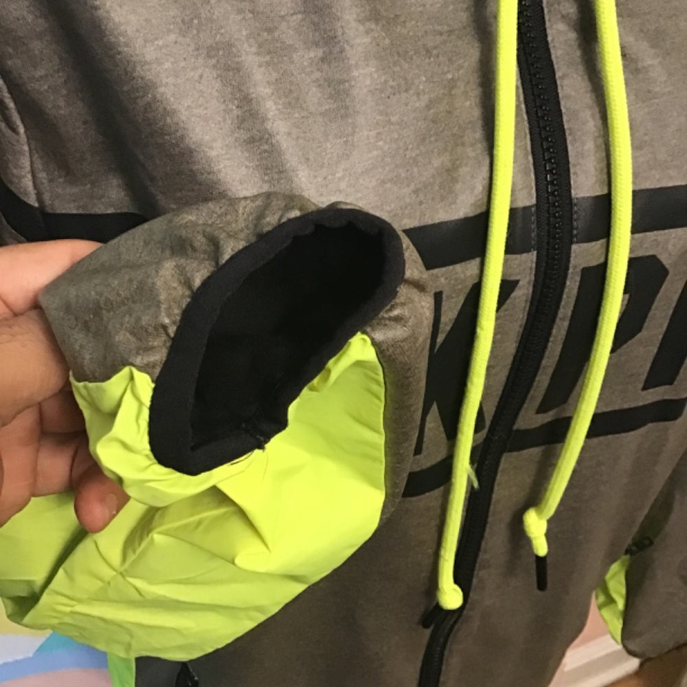 PINK Victoria’s Secret Gray Neon Yellow Accent Running Jacket size XS