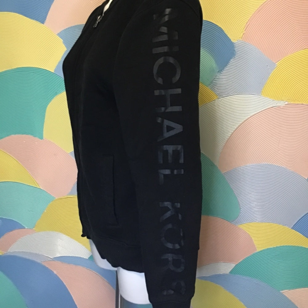 Micheal Kors black zip up crew neck Sz M