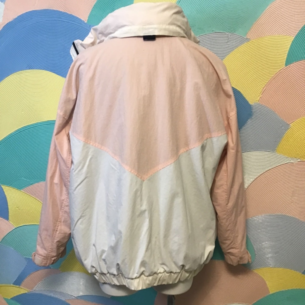 Abercrombie Warm Pink white Zip Up Jacket large