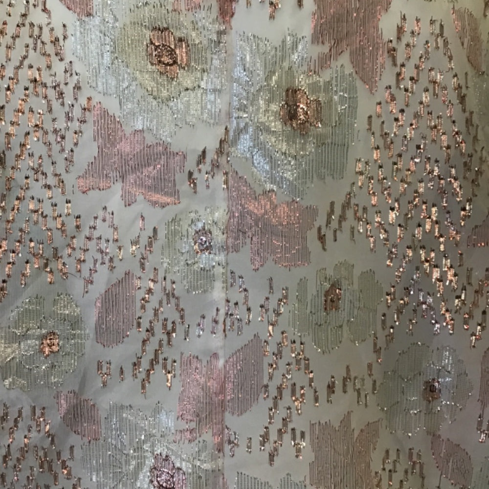 Maurada long sleeve sheer pink silver sparkly Blouse XL