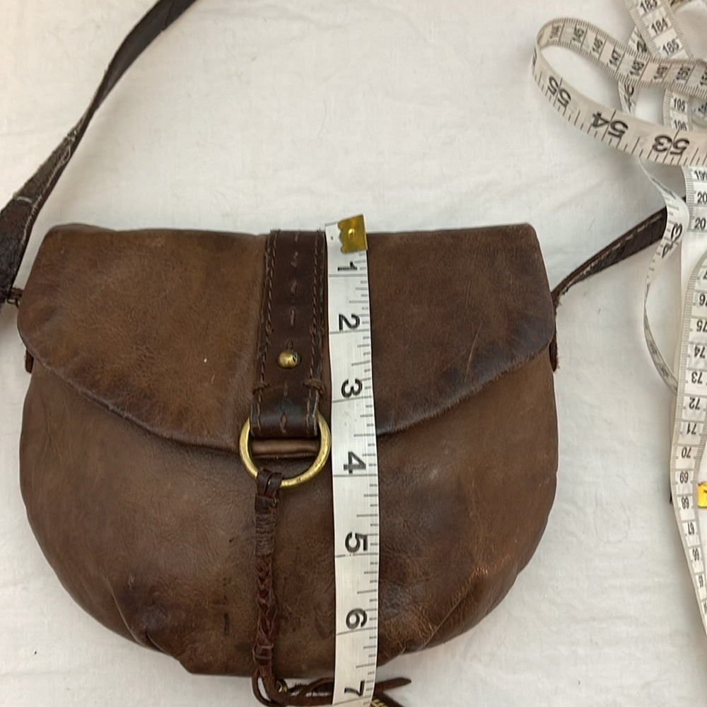 Lucky Brand Rare shoulder cow hide bag w/ Gold feather