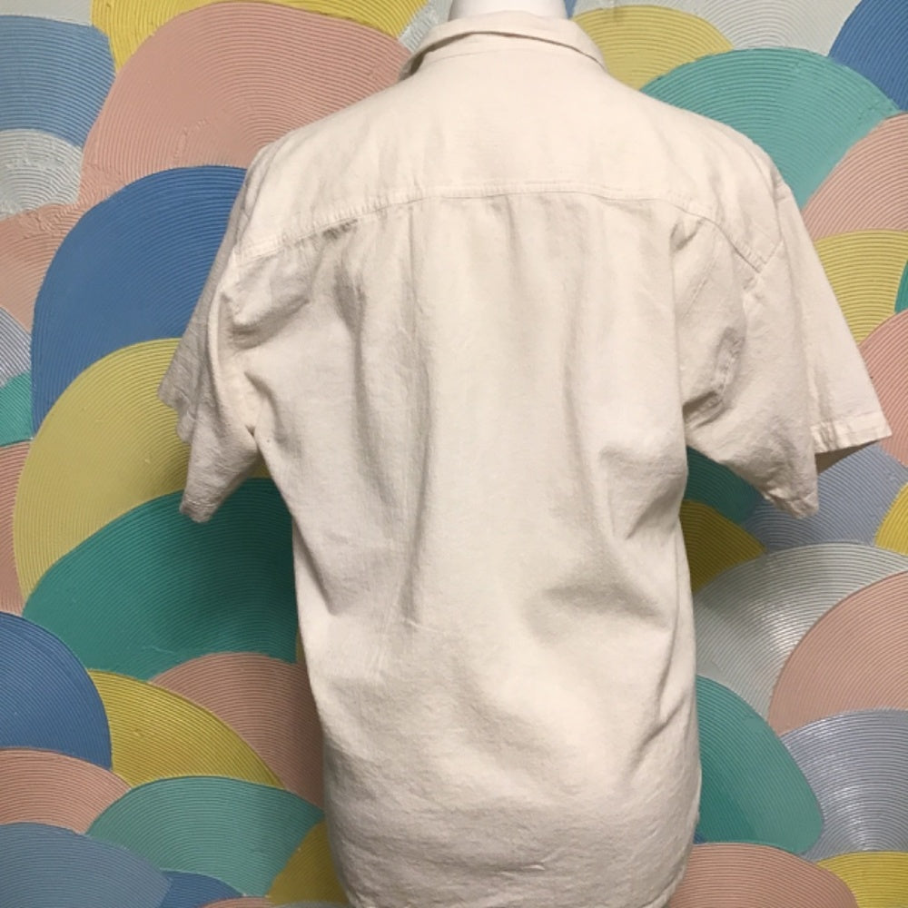 100% linen man shirt sleeve shrit size M