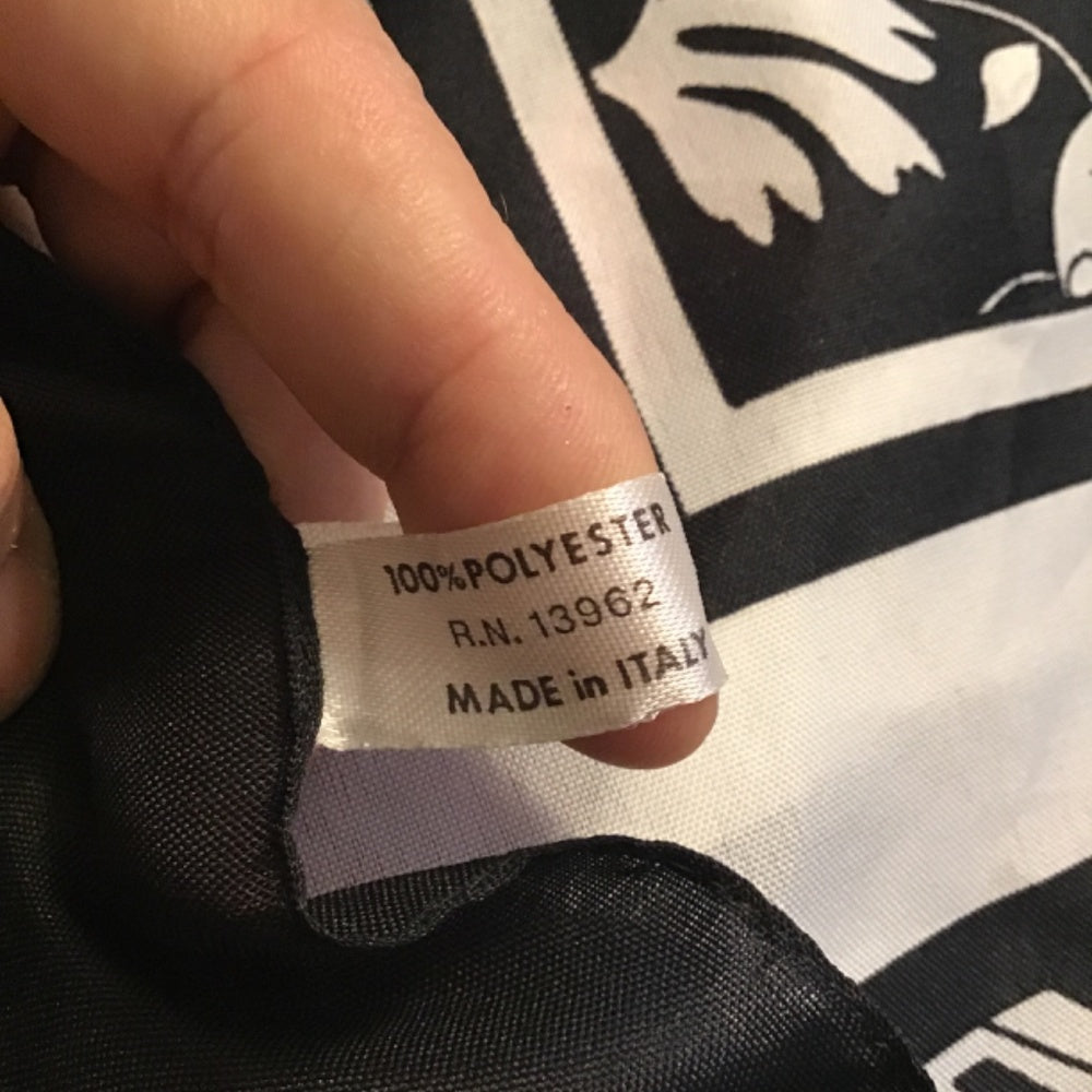 Made in Italy floral black & white scarf
