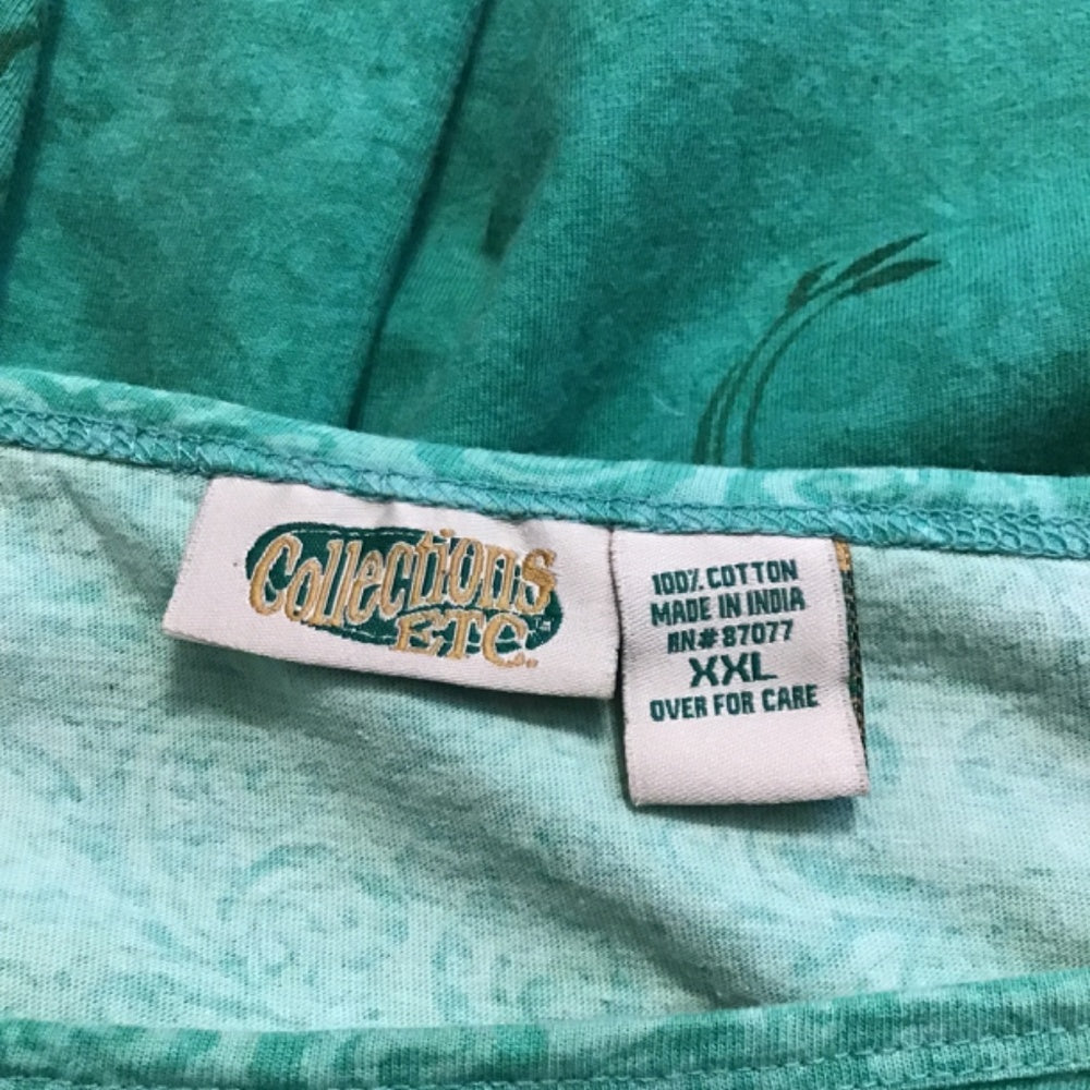 Collection ETC 100% cotton green long sleeve shirt with sequence XXL