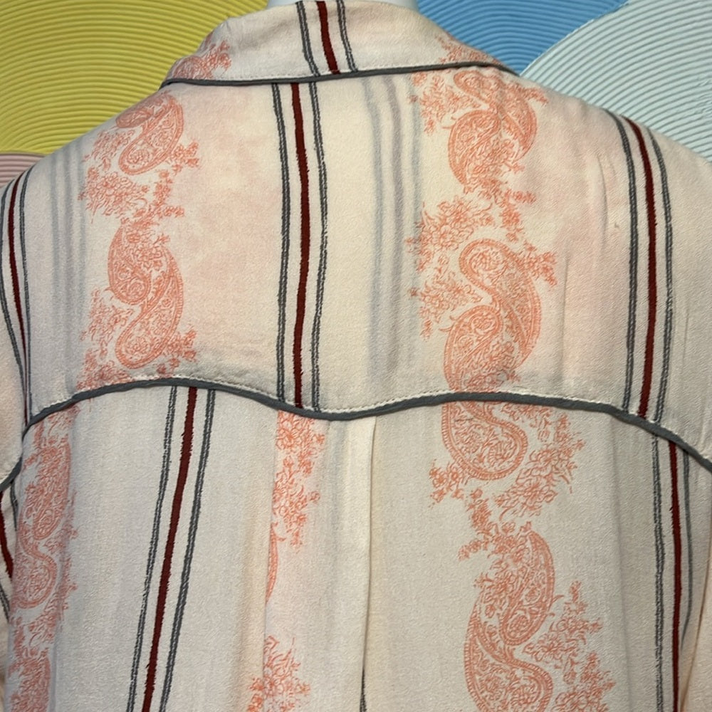 Intimately free people silk paisley pearl buttons small