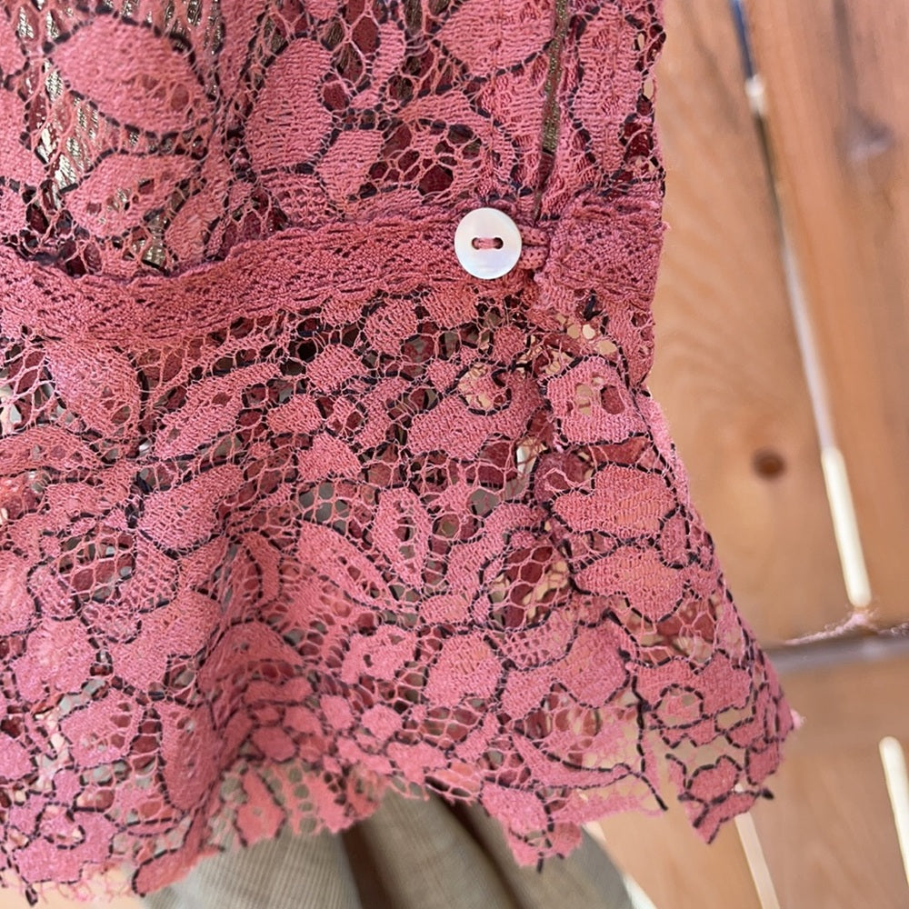 Free people lance blouse long linen bottom