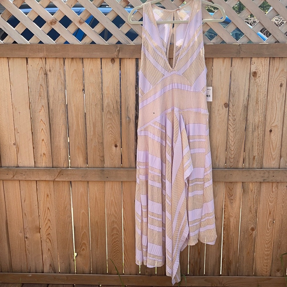 Free people NWT long lace dress slit up in-front