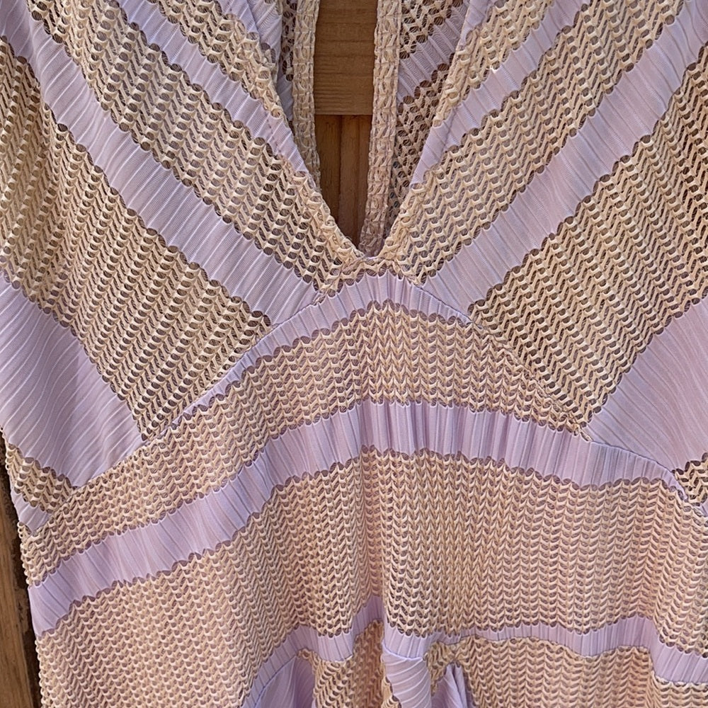 Free people NWT long lace dress slit up in-front