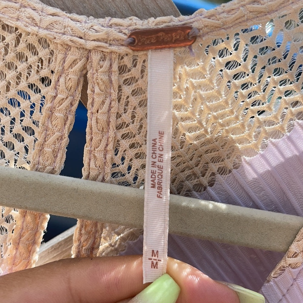 Free people NWT long lace dress slit up in-front