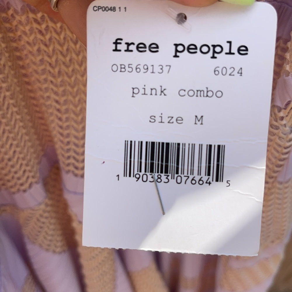 Free people NWT long lace dress slit up in-front