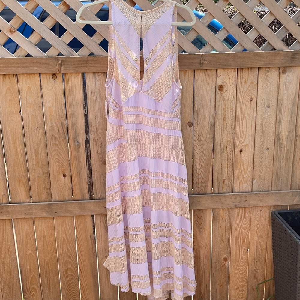 Free people NWT long lace dress slit up in-front