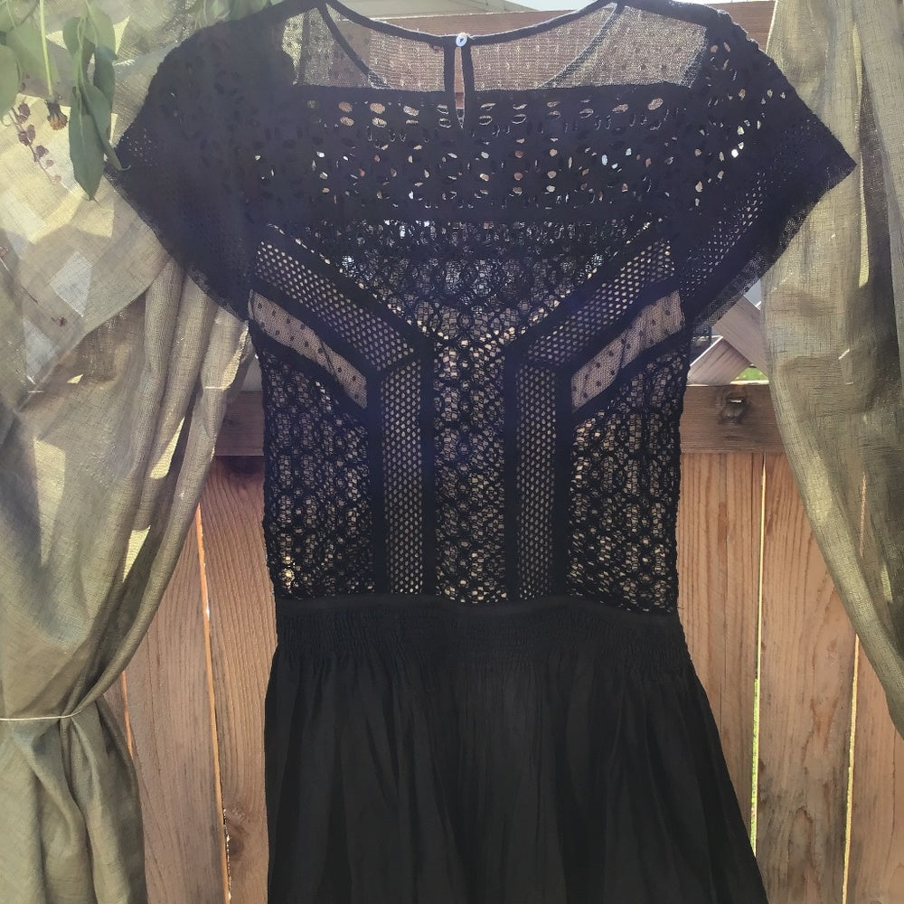 Free People Black lace Dress size xs