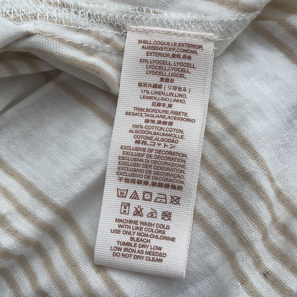 Free people NWT dress Embroidered pink coverup tan and white strips small