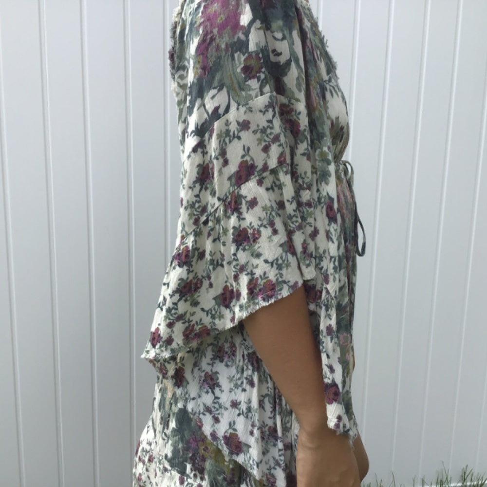 Free People Flower Dress  Goddess sleeves size S