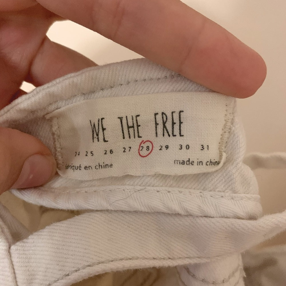 Free People  we the free Overall White Shorts size 28