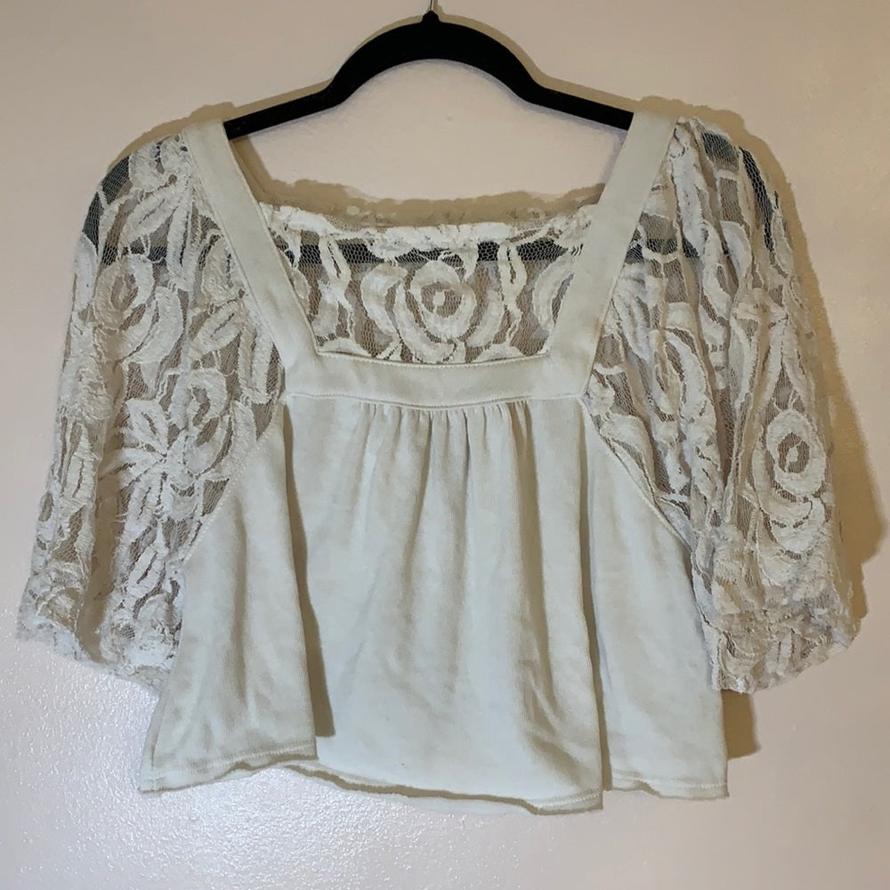 We the free Free People lacey soft babydoll crop top size XS