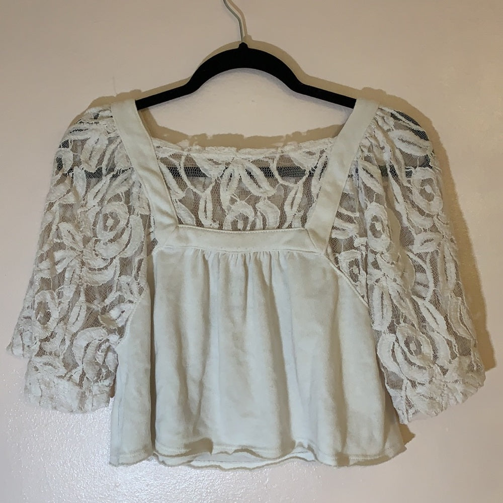 We the free Free People lacey soft babydoll crop top size XS