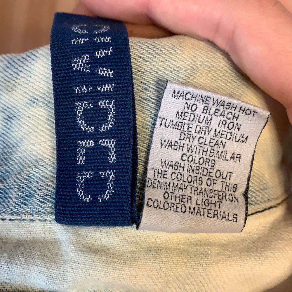 H&M Edgy Bold bleach  Denim  Sleeveless vest size M colorful handmade details