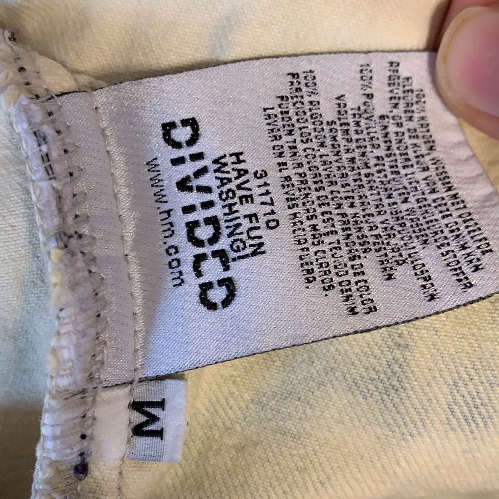 H&M Edgy Bold bleach  Denim  Sleeveless vest size M colorful handmade details