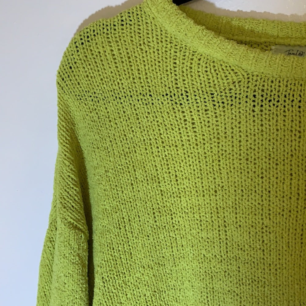 Taylor&Sage Bright Loose Knit Green Sweater szM