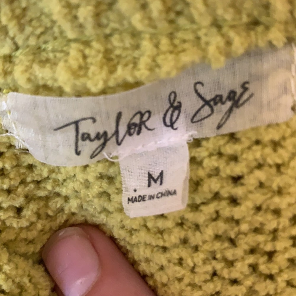 Taylor&Sage Bright Loose Knit Green Sweater szM