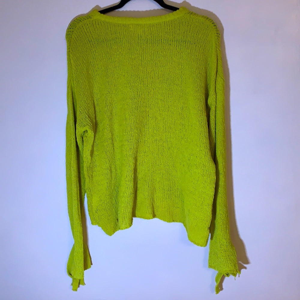 Taylor&Sage Bright Loose Knit Green Sweater szM