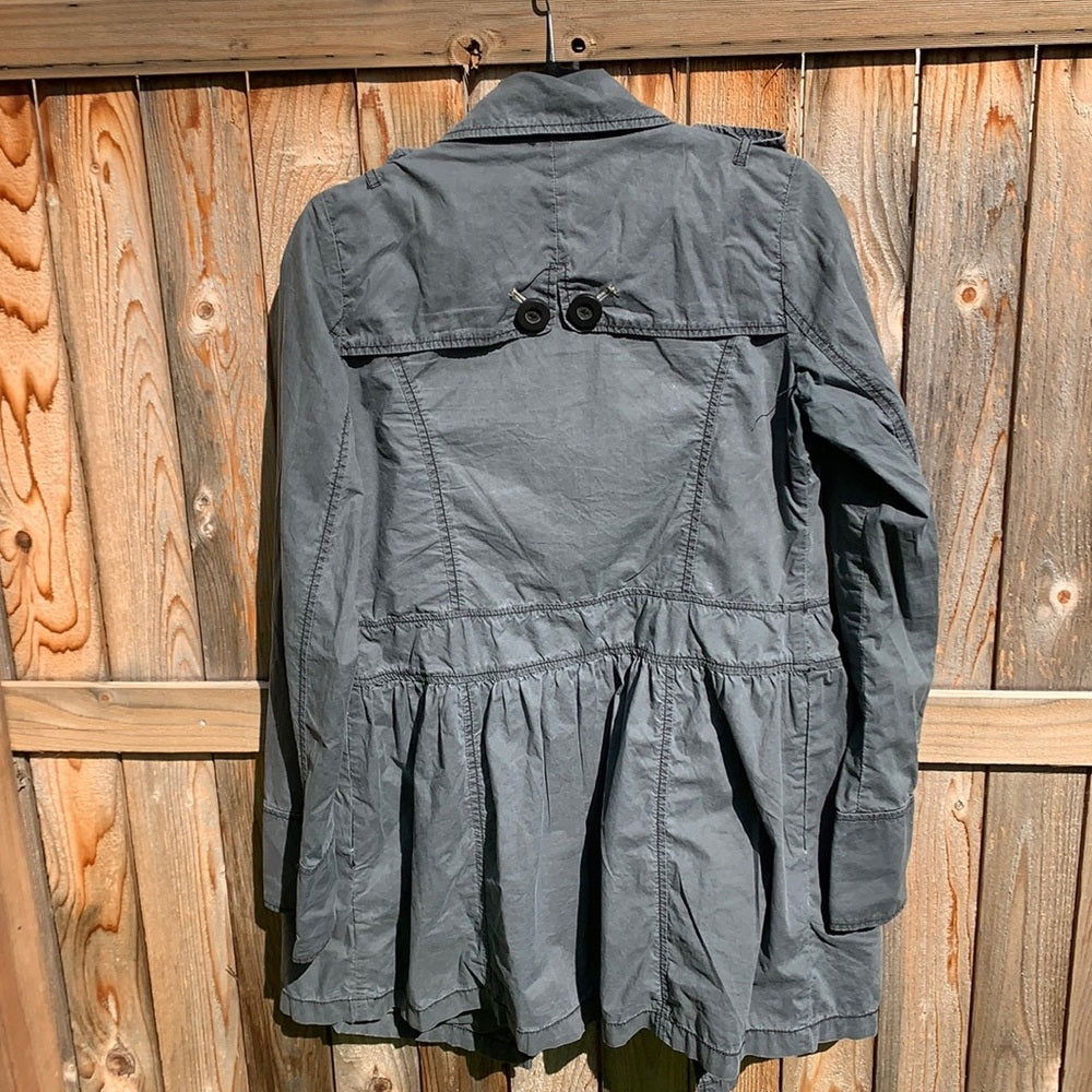 RARE Free People Dainty Pleated Gray Coat sz6