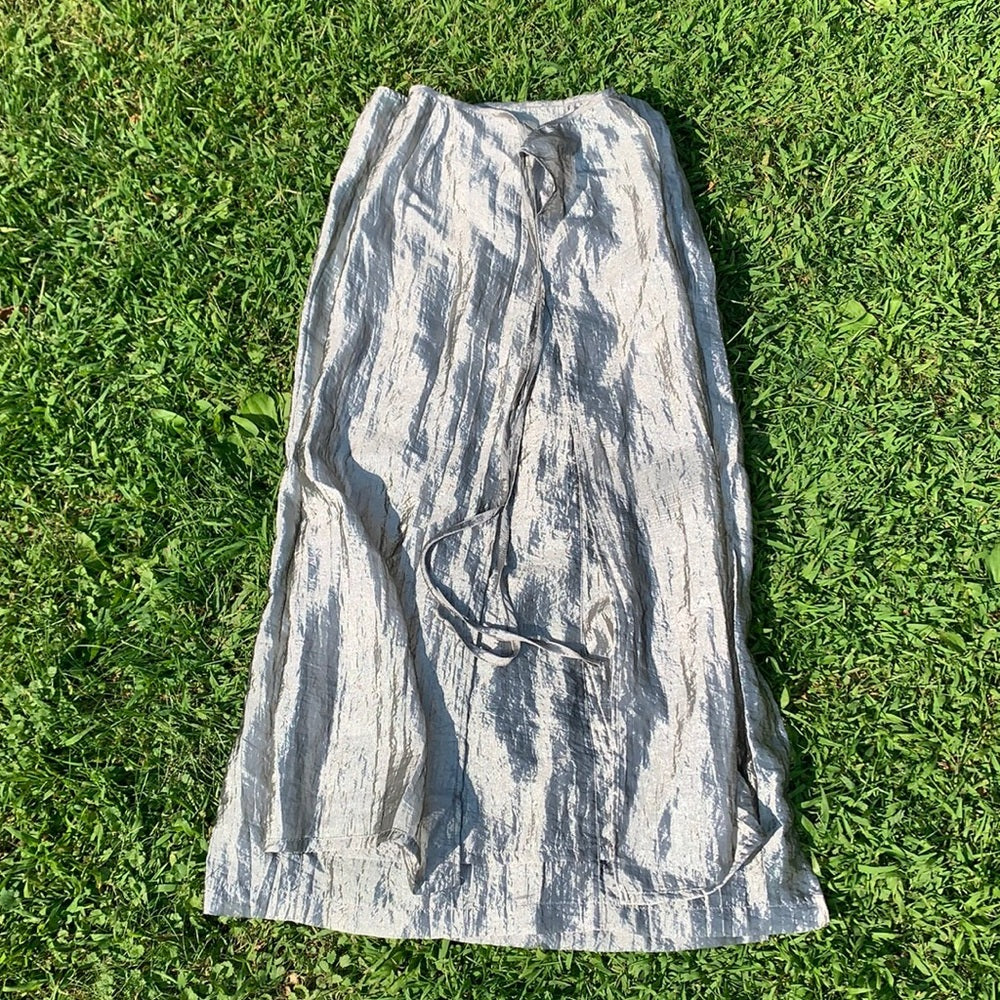 Vintage Free People Sheer metallic Silver Skirt