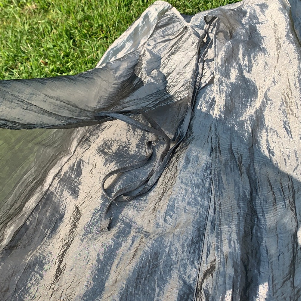 Vintage Free People Sheer metallic Silver Skirt