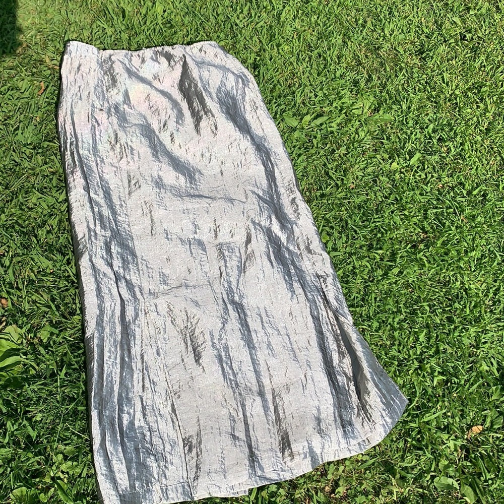 Vintage Free People Sheer metallic Silver Skirt