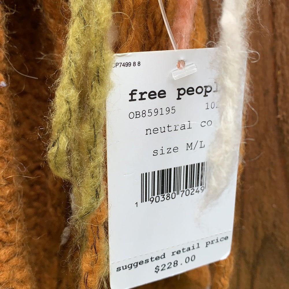 Rare Free People Chunky Hooded Sweater Shawl