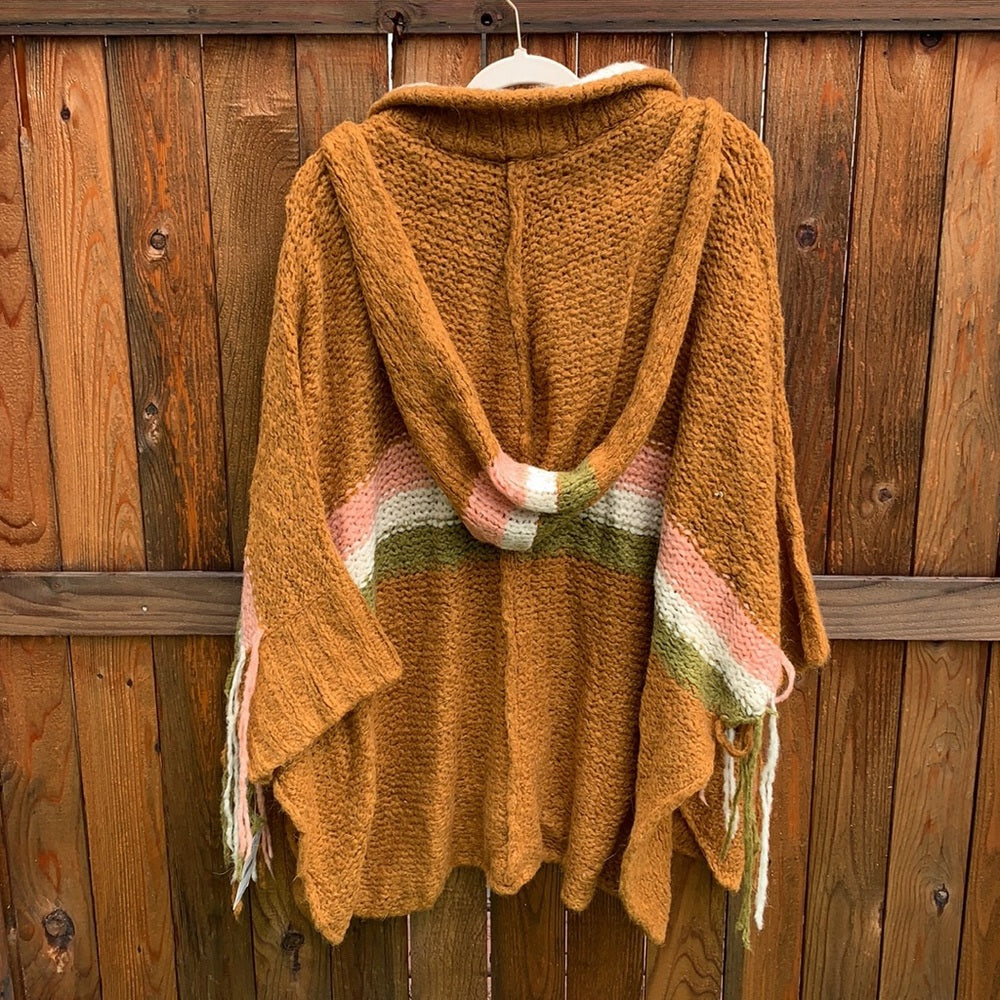 Rare Free People Chunky Hooded Sweater Shawl