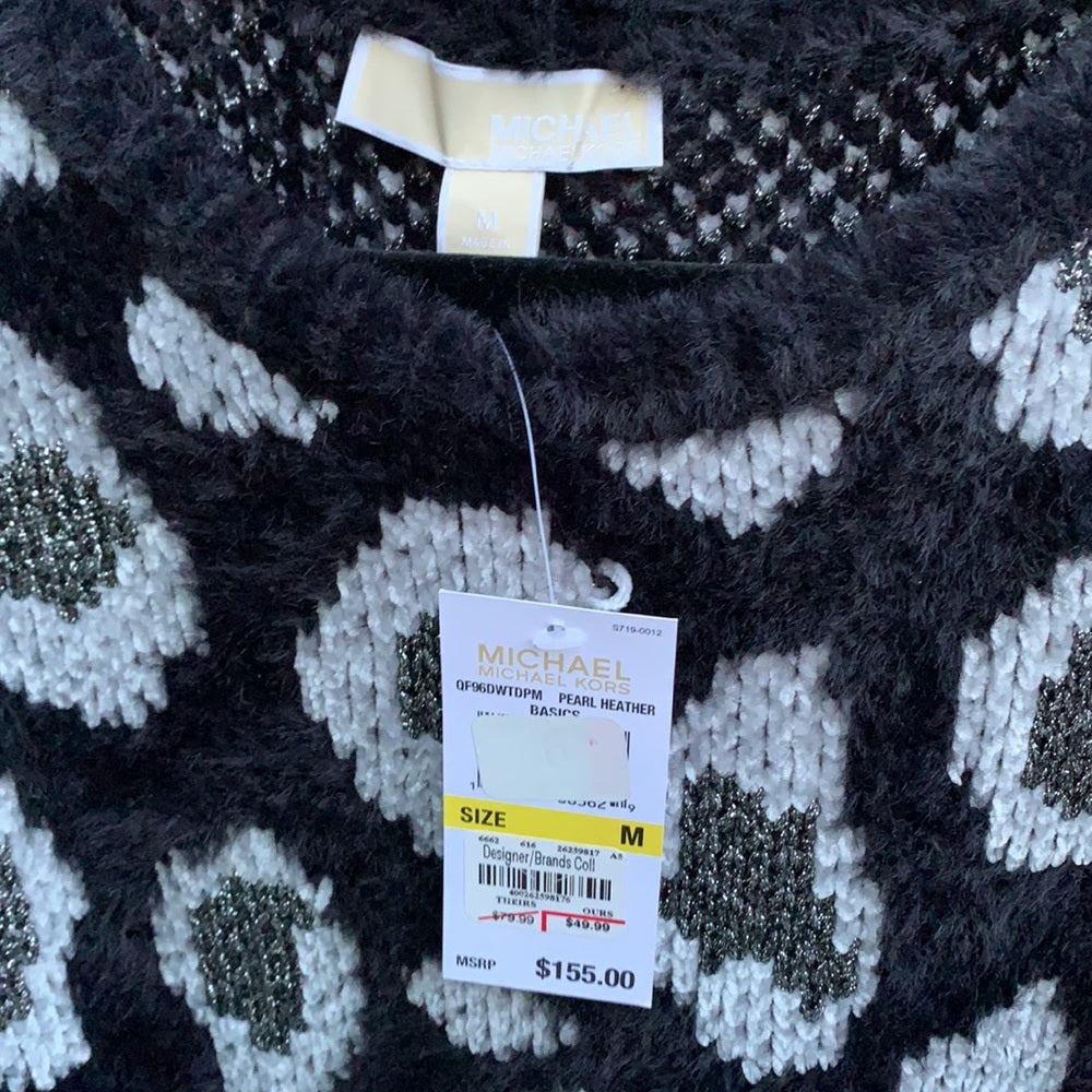 Michael Kors Thick Shiny Fun Cheetah Sweater M