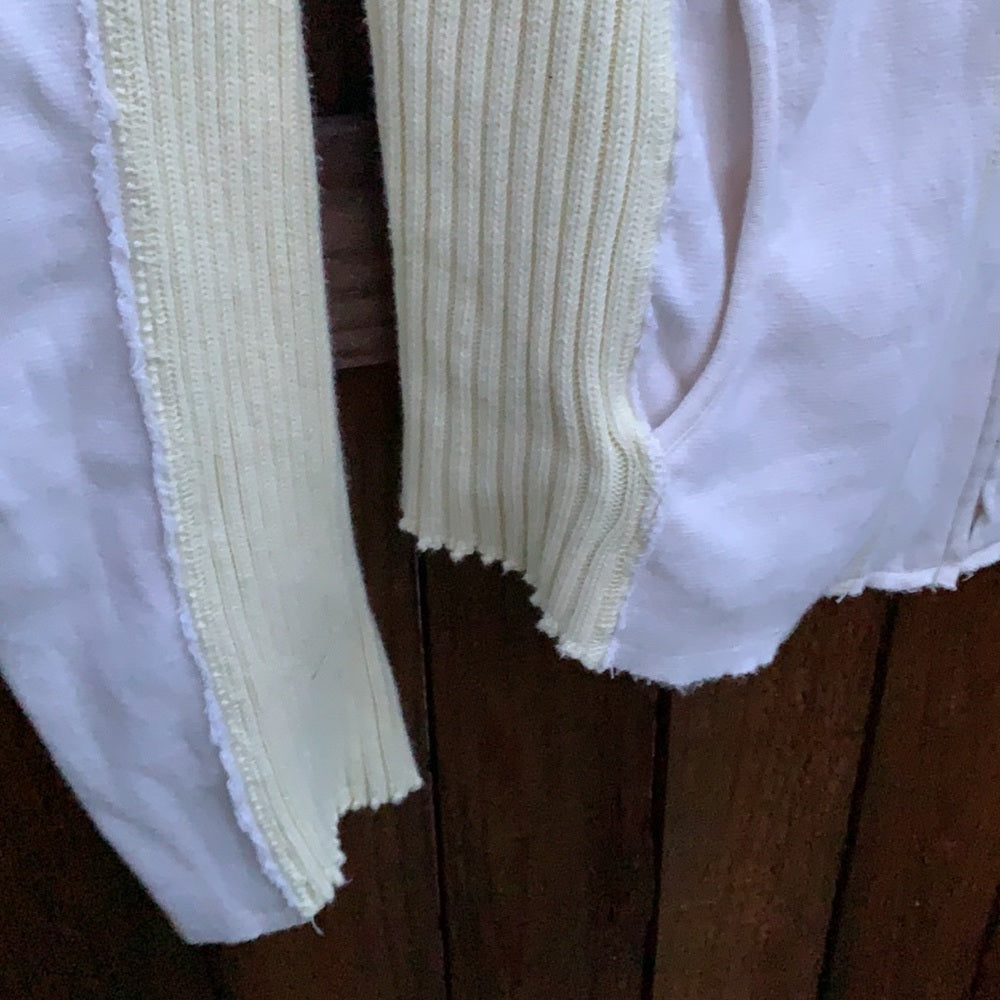 Free People  Zip up Jacket szM white and yellow asymmetric