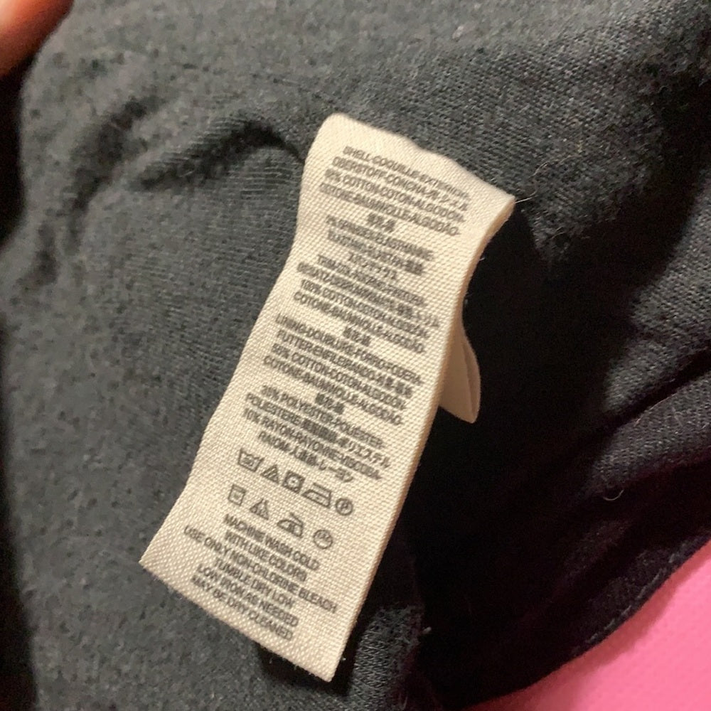 Free People Black vegan Leather denim Jacket with Shawl worn two ways sz2