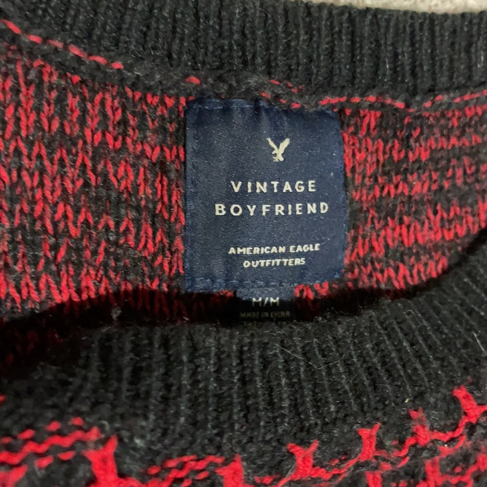 American Eagle Sweater red and black fall size M