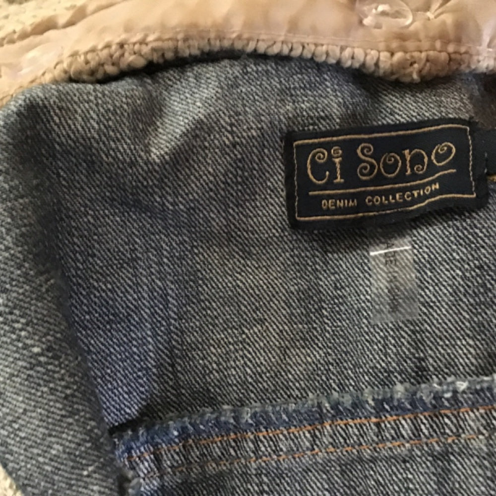 Jean crop Ci Sono Jacket sweater sleeves removable hood size S