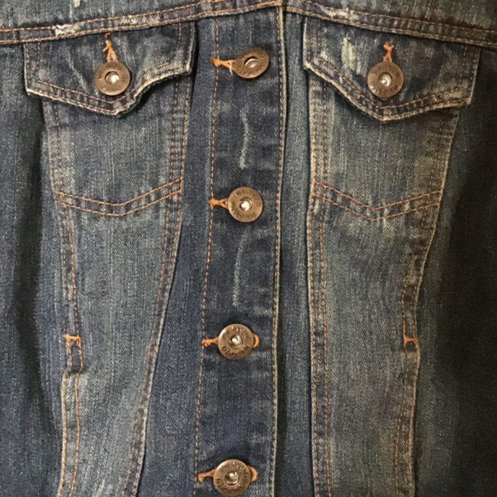 Jean crop Ci Sono Jacket sweater sleeves removable hood size S