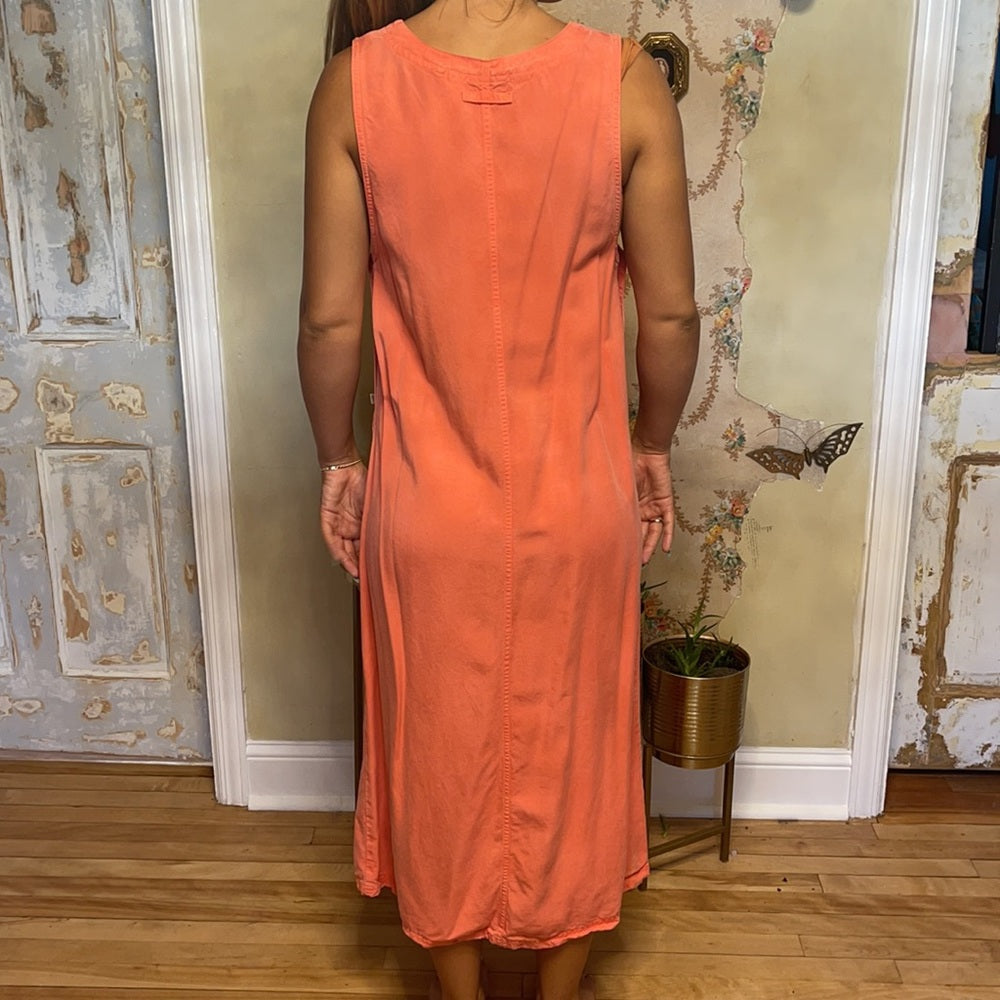 Natural Origins Maxi Dress w/Buttons size S petite