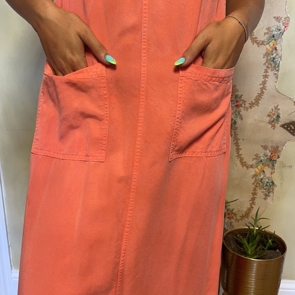 Natural Origins Maxi Dress w/Buttons size S petite