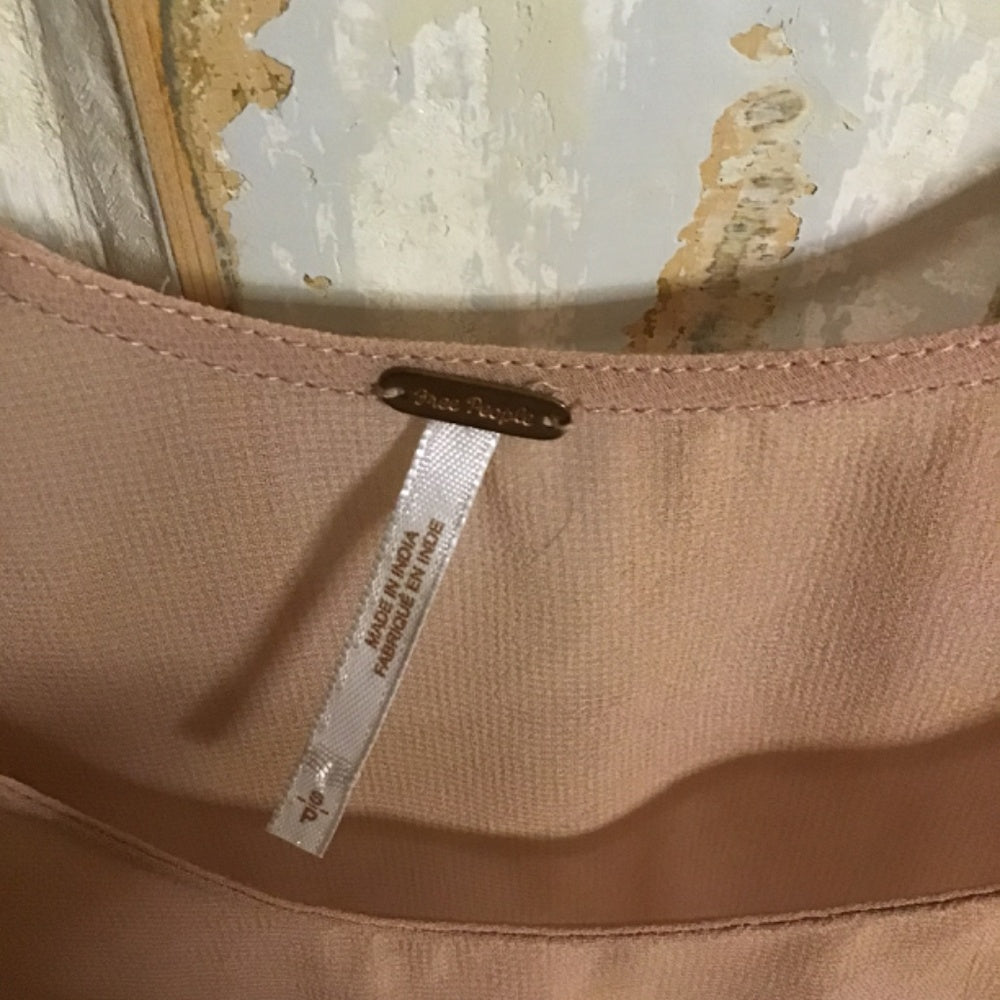 Free People Holiday Cover Slip Dress Blush Pink With Glass Beading