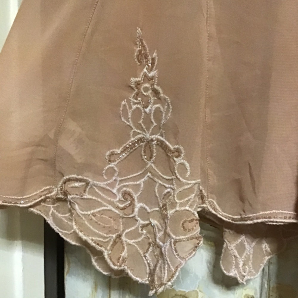 Free People Holiday Cover Slip Dress Blush Pink With Glass Beading