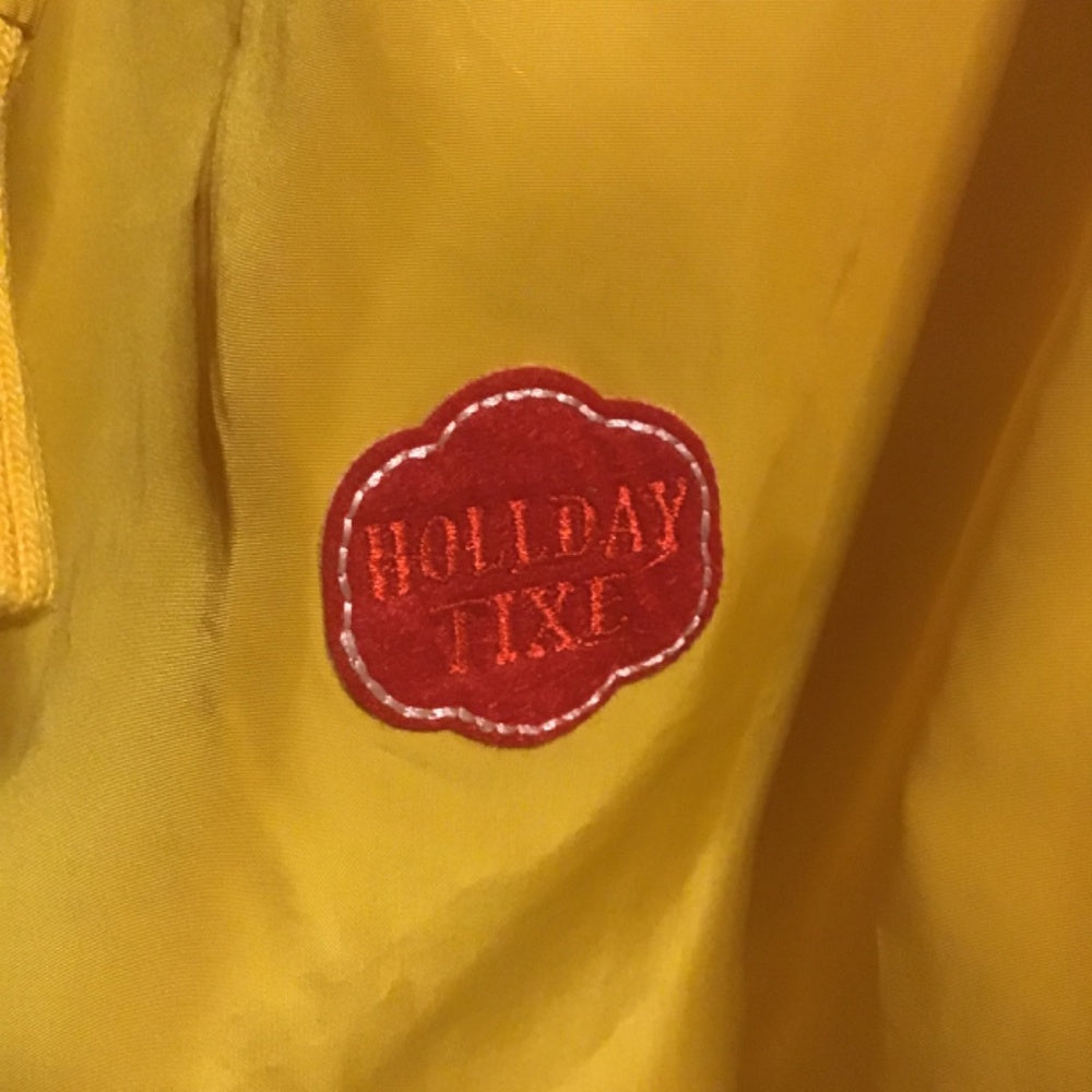 Vintage Glitz Gold Windbreaker With Patches & Pockets sleeve pocket