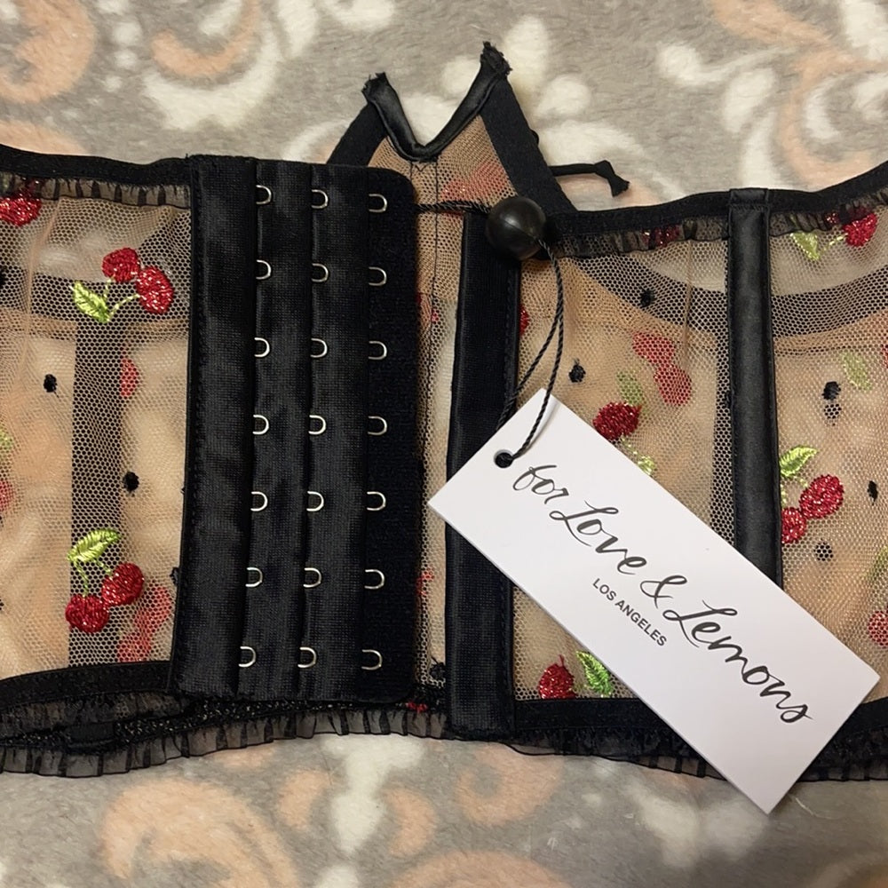 For love & lemons cherry corset Size S