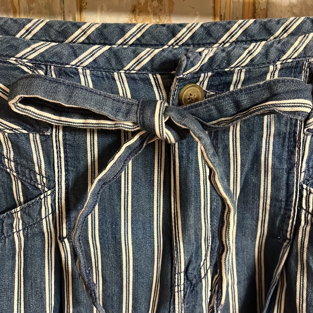 American Eagle Blue w/White Stripe Soft Denim Cozy Jeans size 2