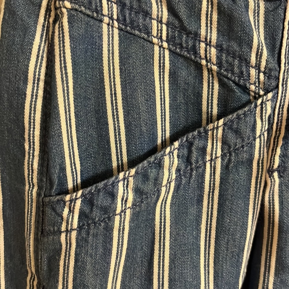 American Eagle Blue w/White Stripe Soft Denim Cozy Jeans size 2