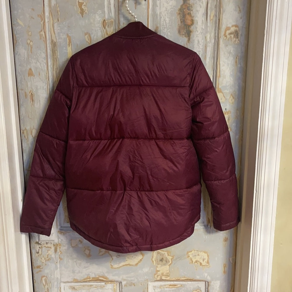 Silence + Noise seasonal maroon plush jacket sz s